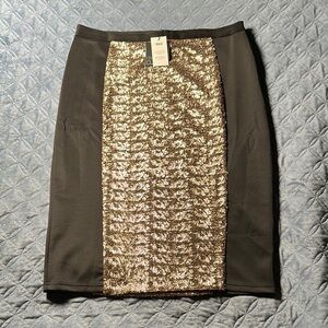 ASOS Curve Gold Sequin Pencil Skirt Night Out